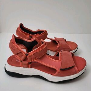 CLARKS Wavewalk Wave 2.0 Womens 9 Skip Shoes Sandals Walking Pink Coral Combi